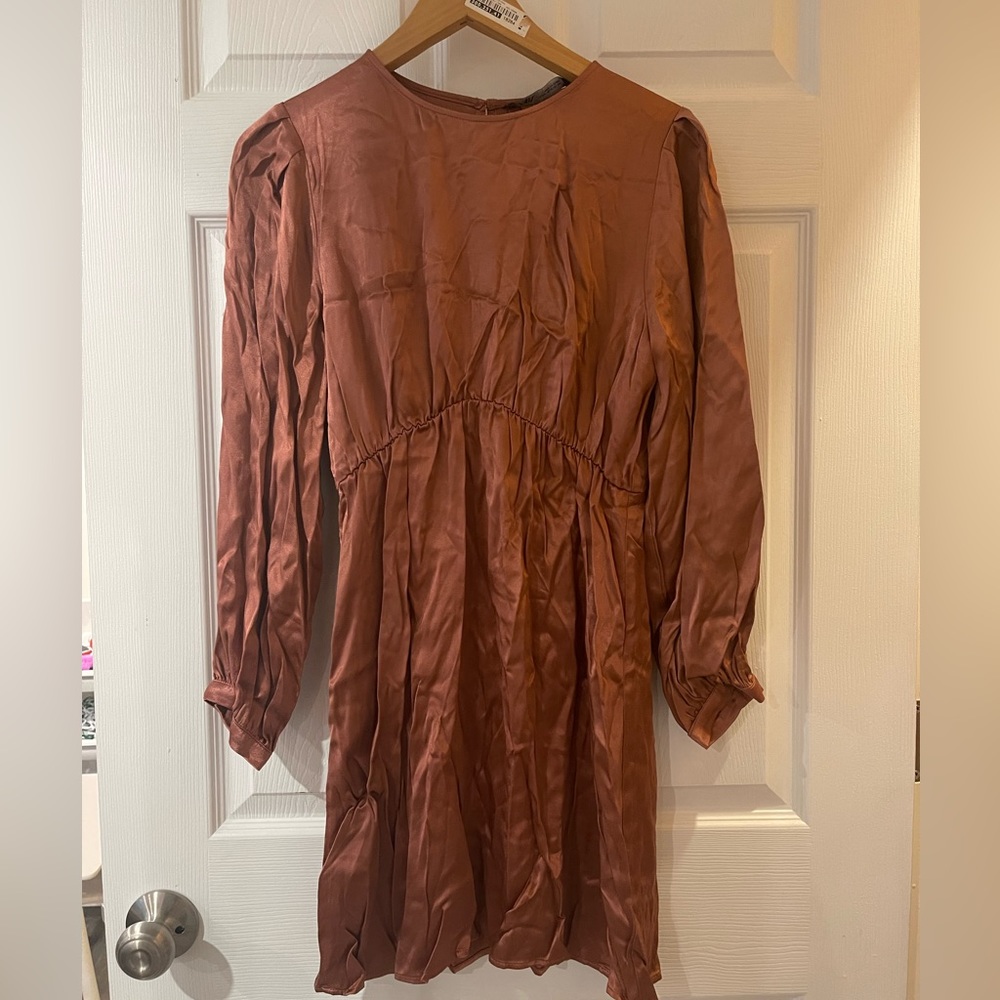 Zara Womens Dress size M copper dress mini